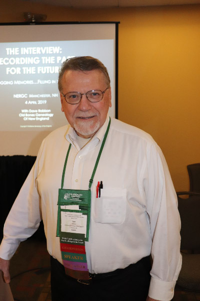 Photo of Dave Robison, former NERGC Conference Chair and volunteer.