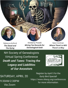 flyer for spring conference of NH Society of Genealogists